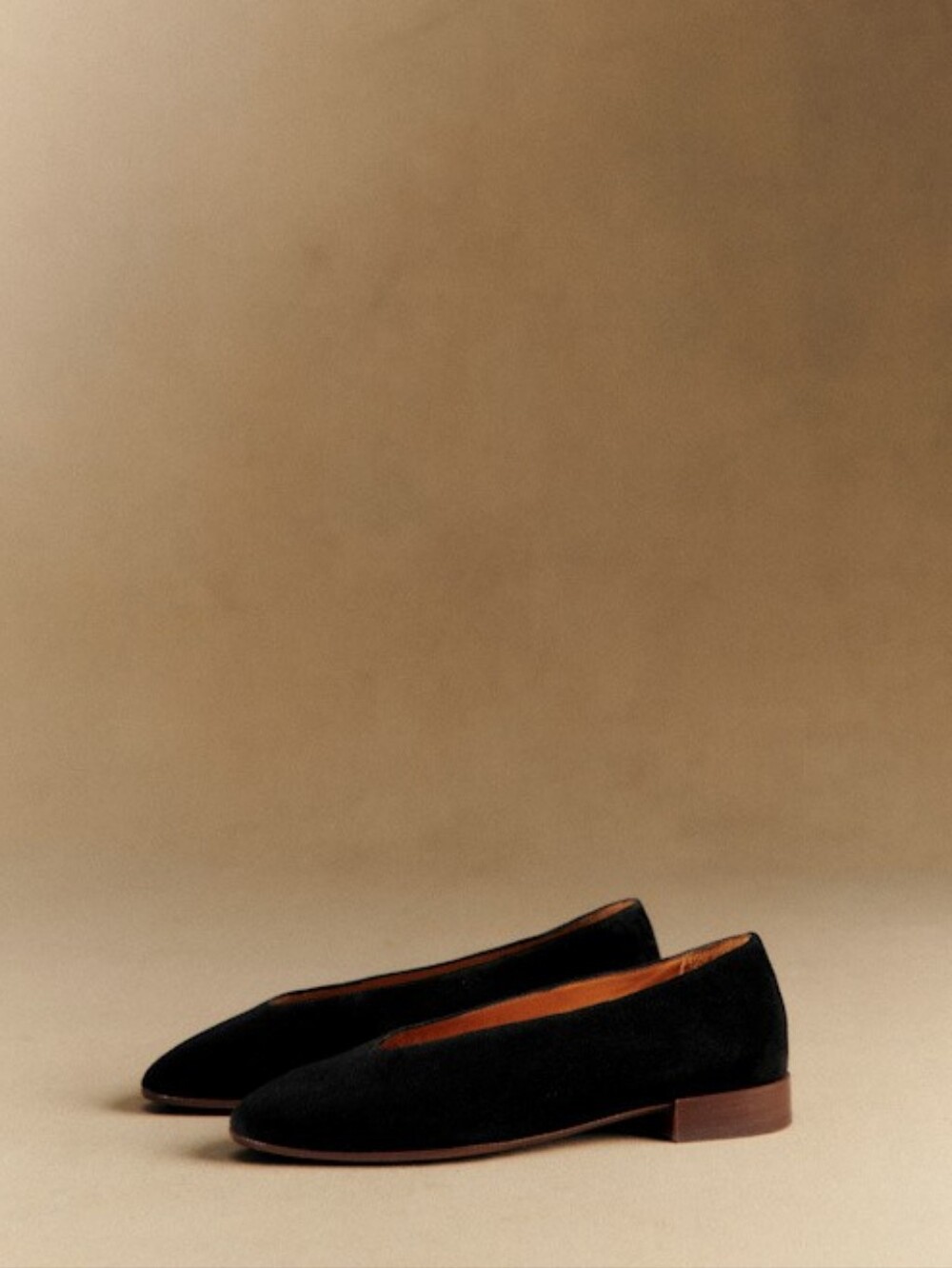 Sezane Matilda Black Suede Ballet Flats | EU 36 / US 6